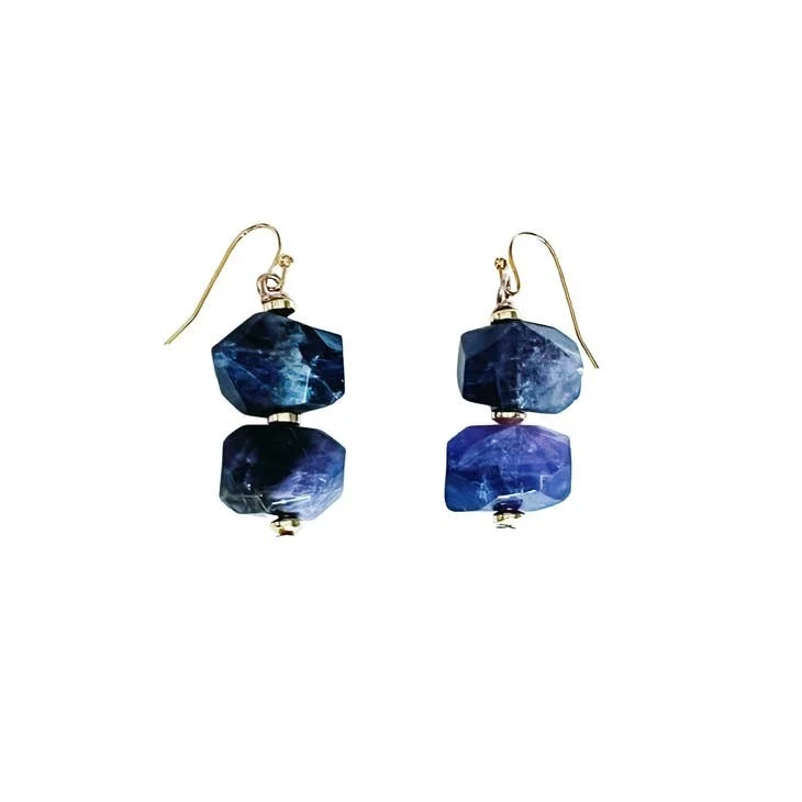 Amethyst Nugget Drop Earrings