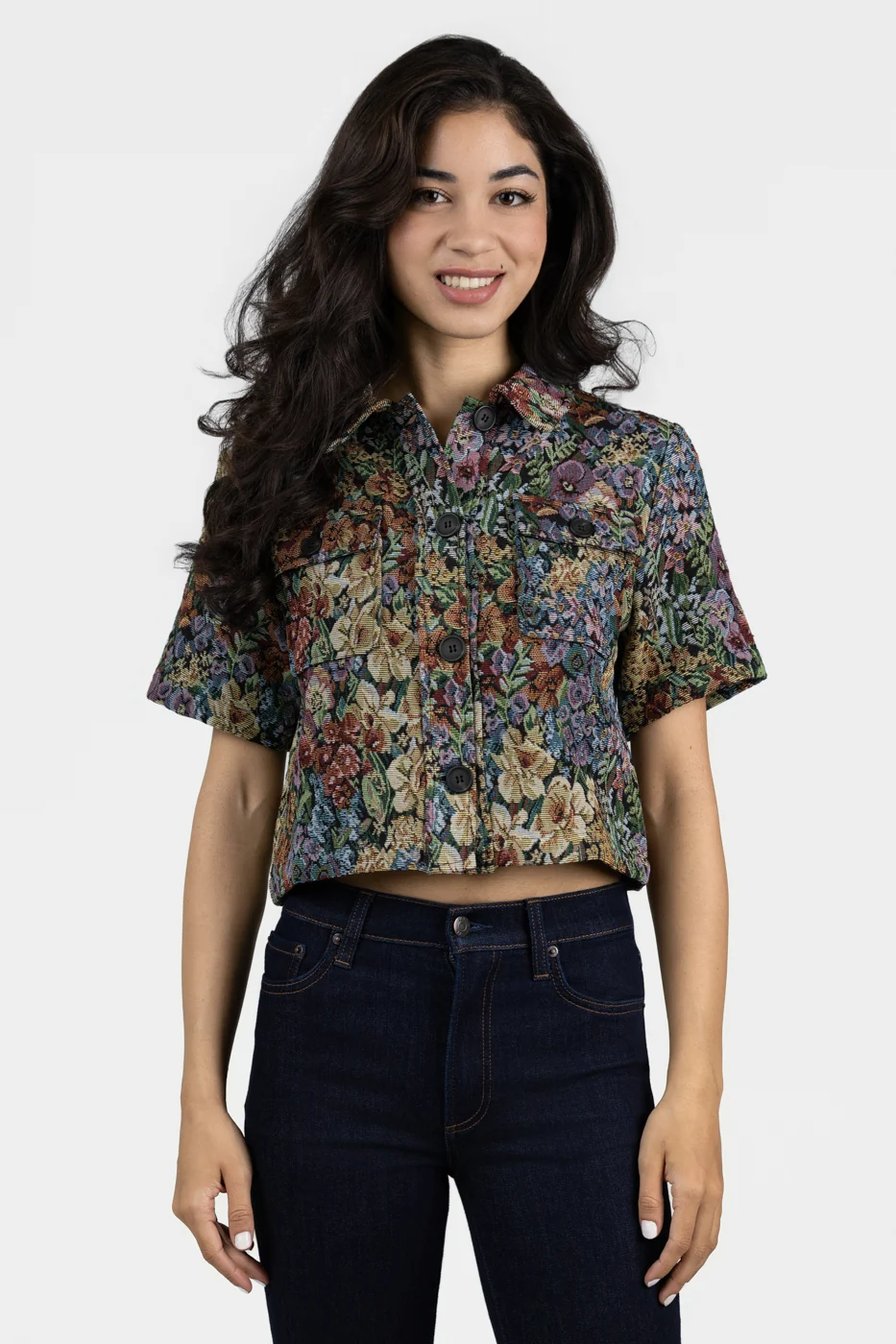 Black Multi Floral Misha Top