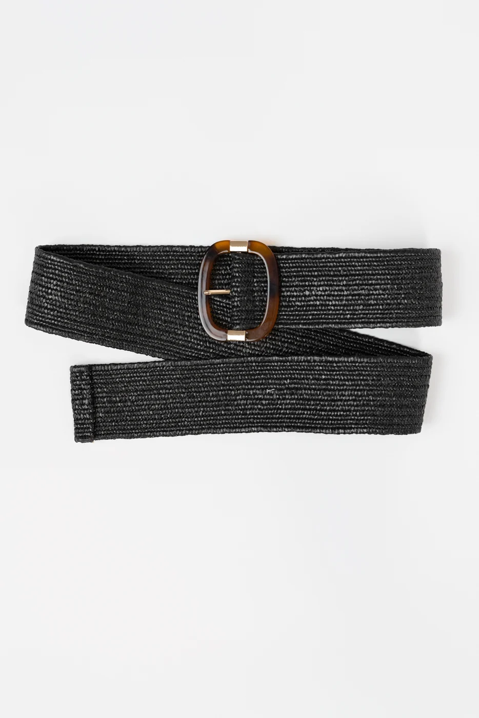 Black Wide Braided Belt