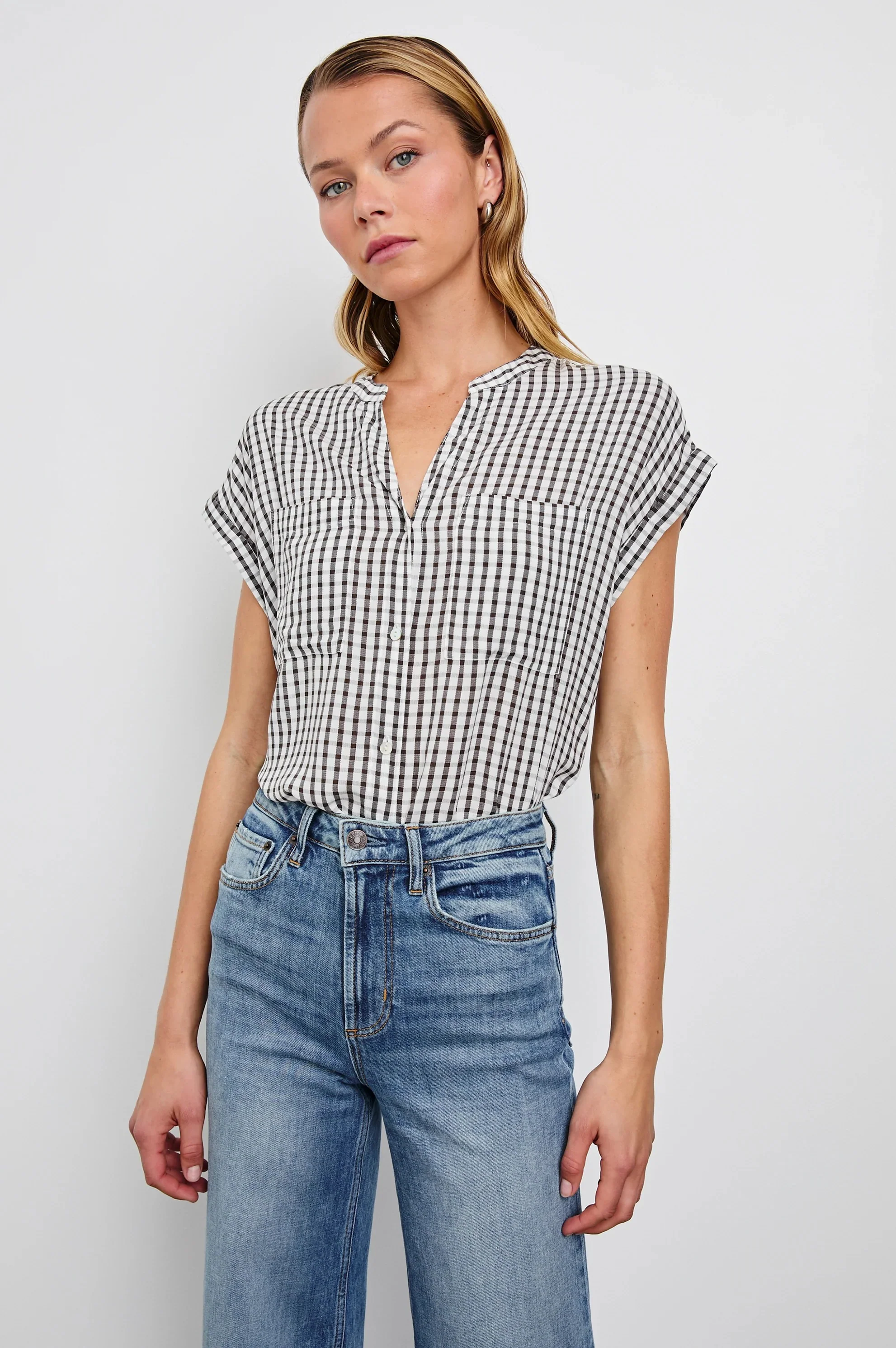 Chocolate Gingham Mel Top