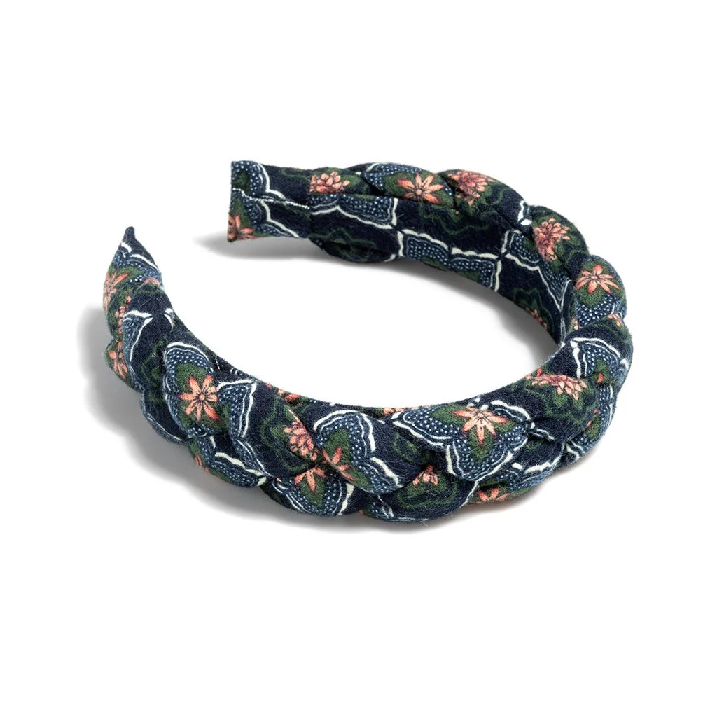 Blue Print Braided Headband