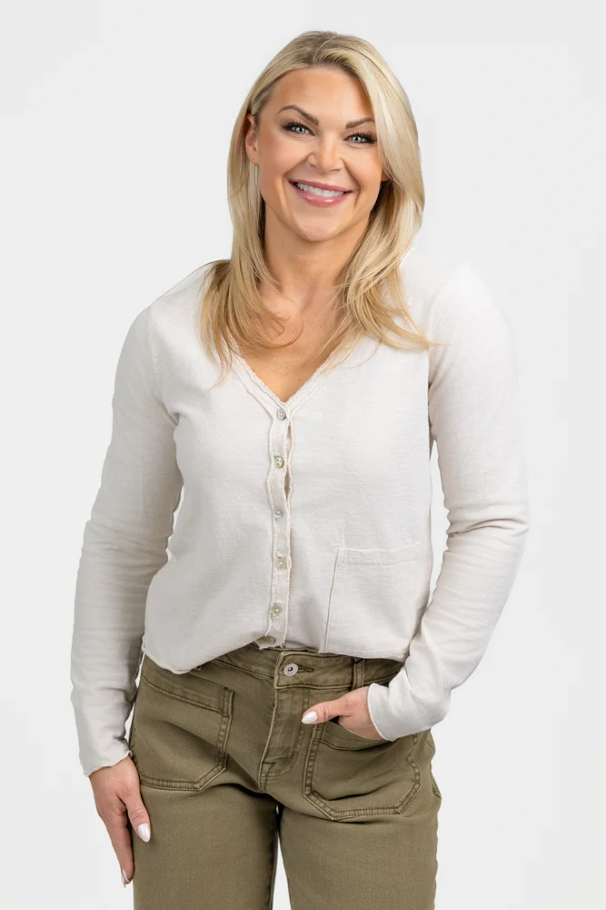 Bone Cotton Cardigan