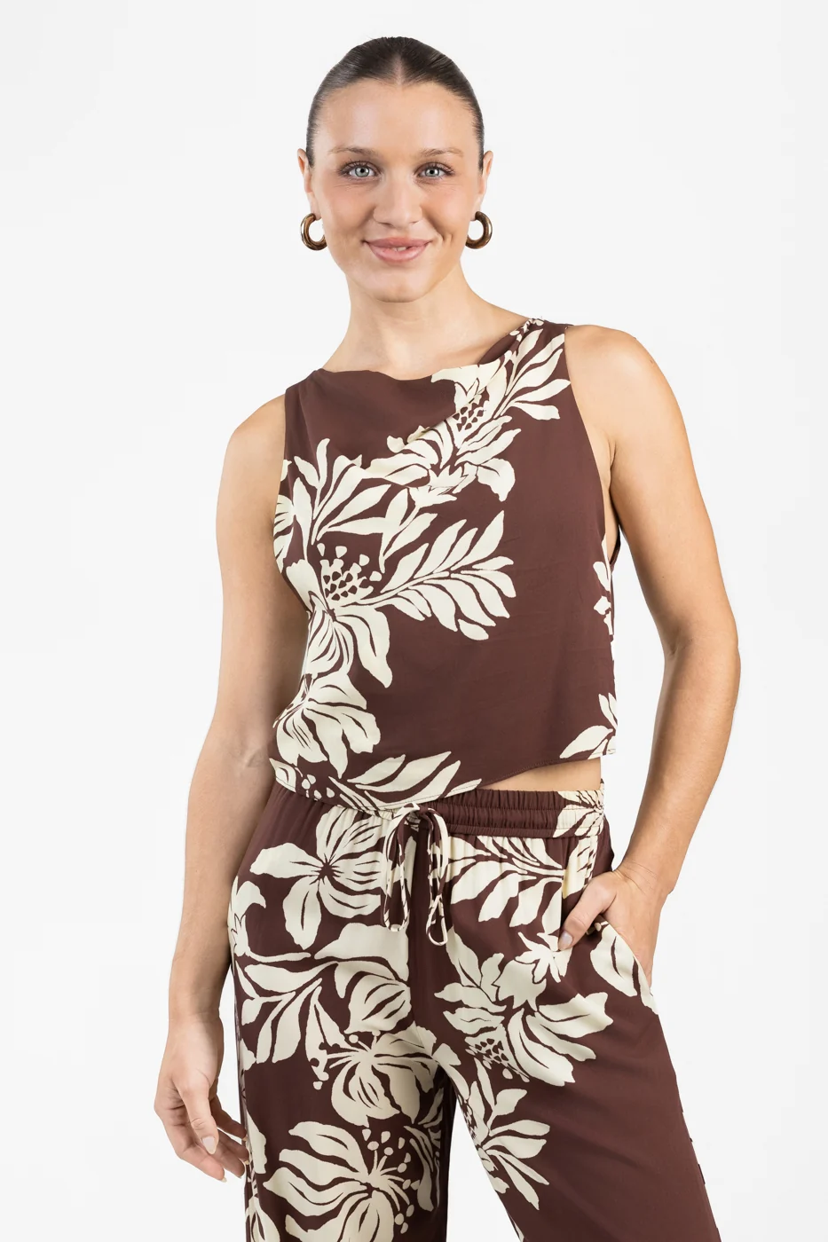 Brown Bela Floral Top