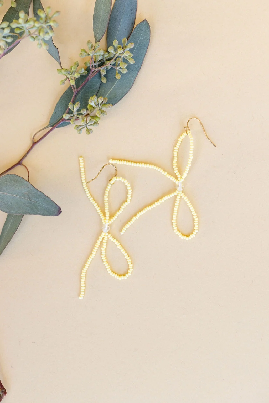 Butter Beaded Bow Mari Earrings