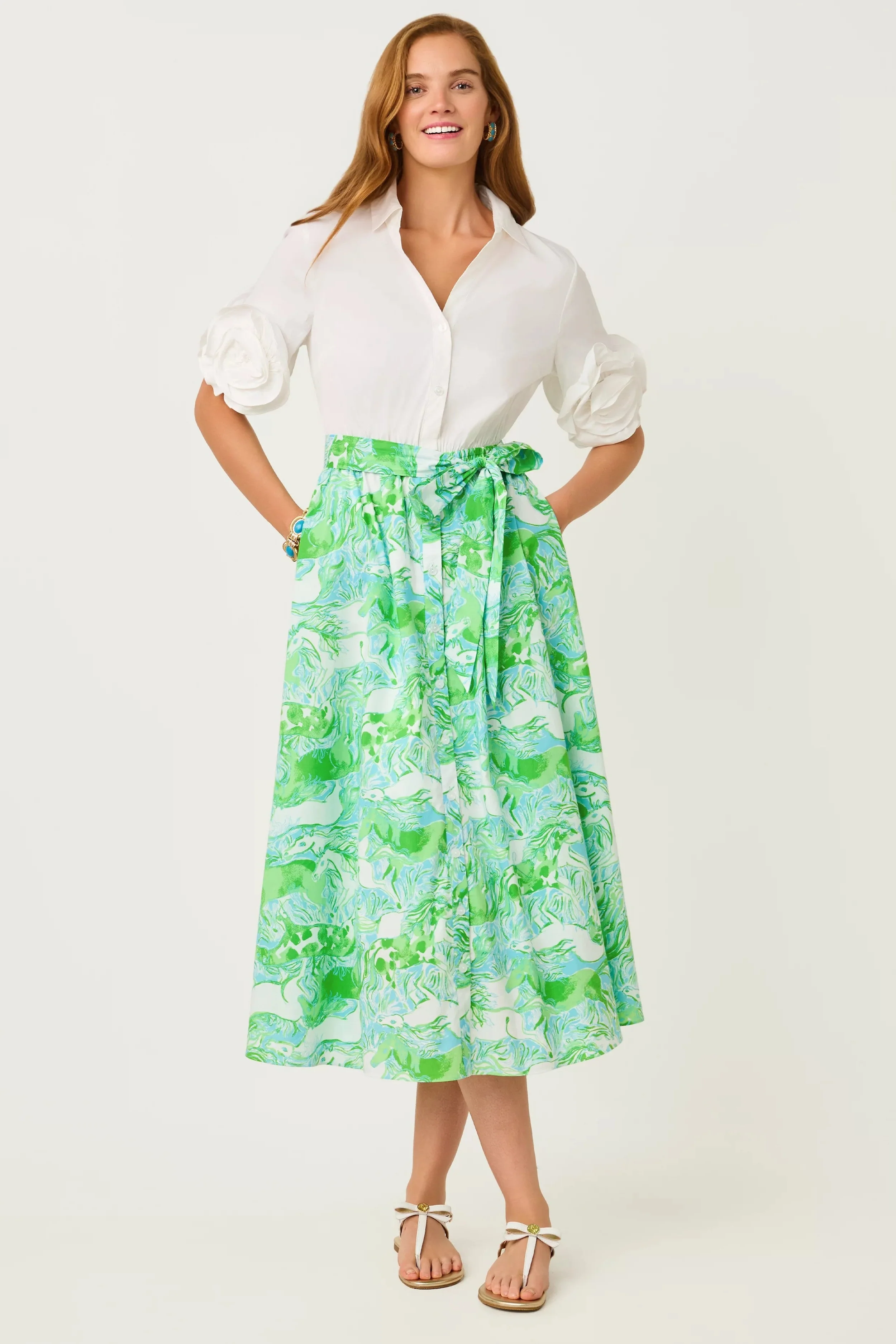 Capri Blue Galloping Gals Sonaire Shirtdress