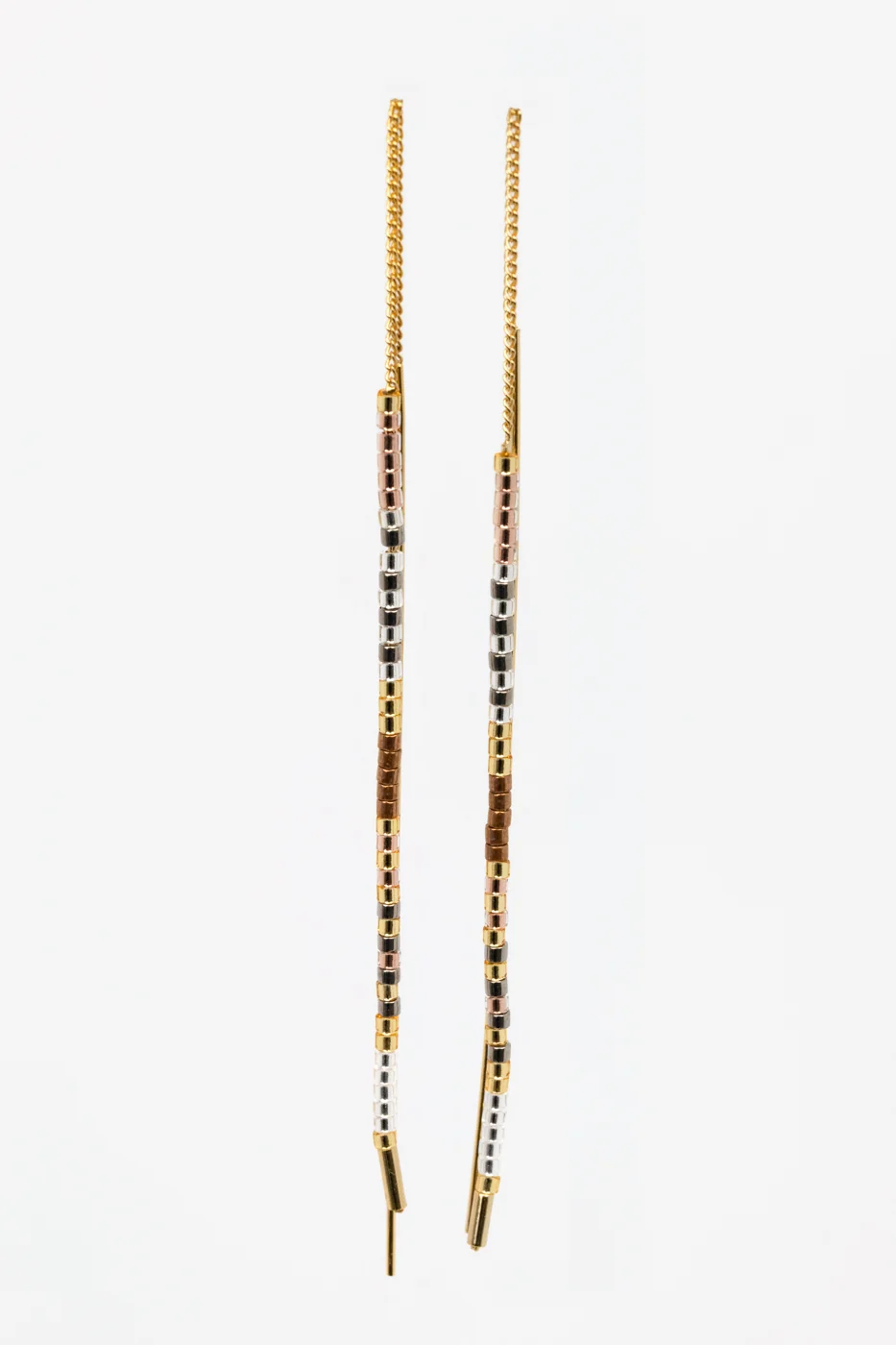 Champagne Miyuki Seed Bead Threader Earrings