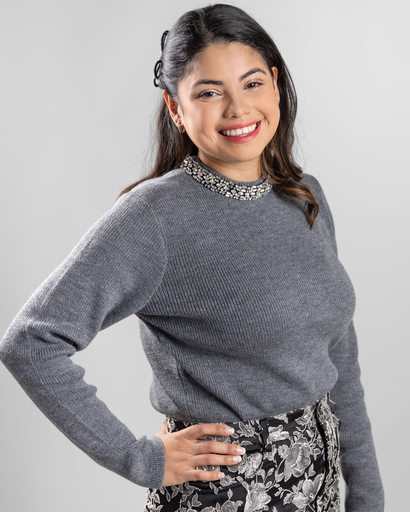 Charcoal Rib Knit Aurora Sweater
