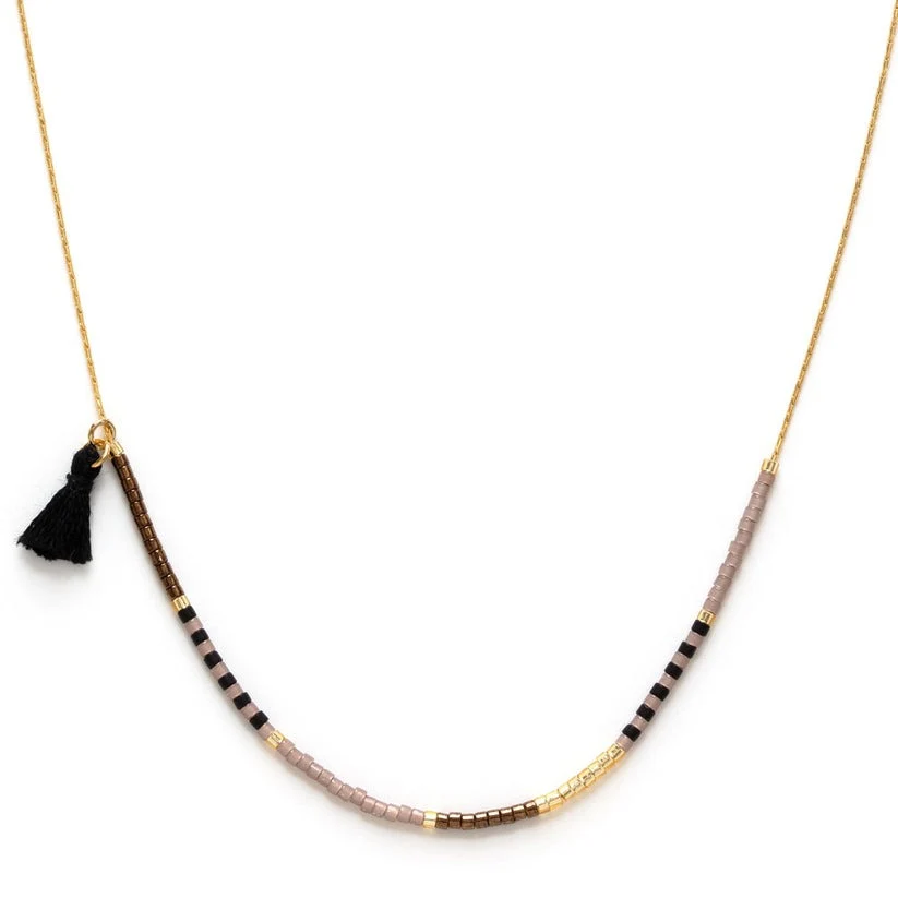 Chocolate Miyuki Seed Bead Necklace