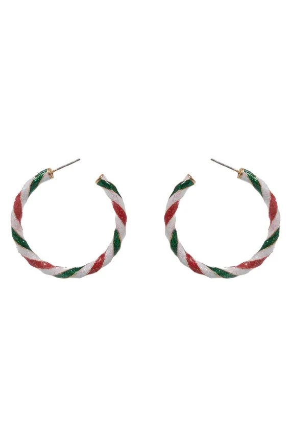 Christmas Glitter Multi Hoop Earrings