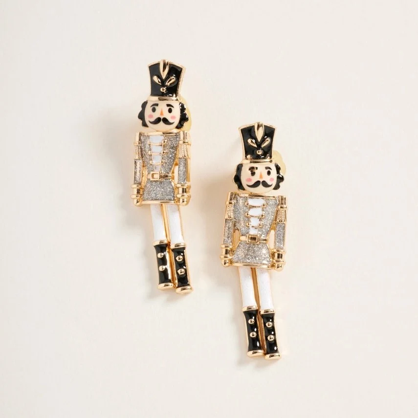 Christmas Glitter Nutcracker Earrings