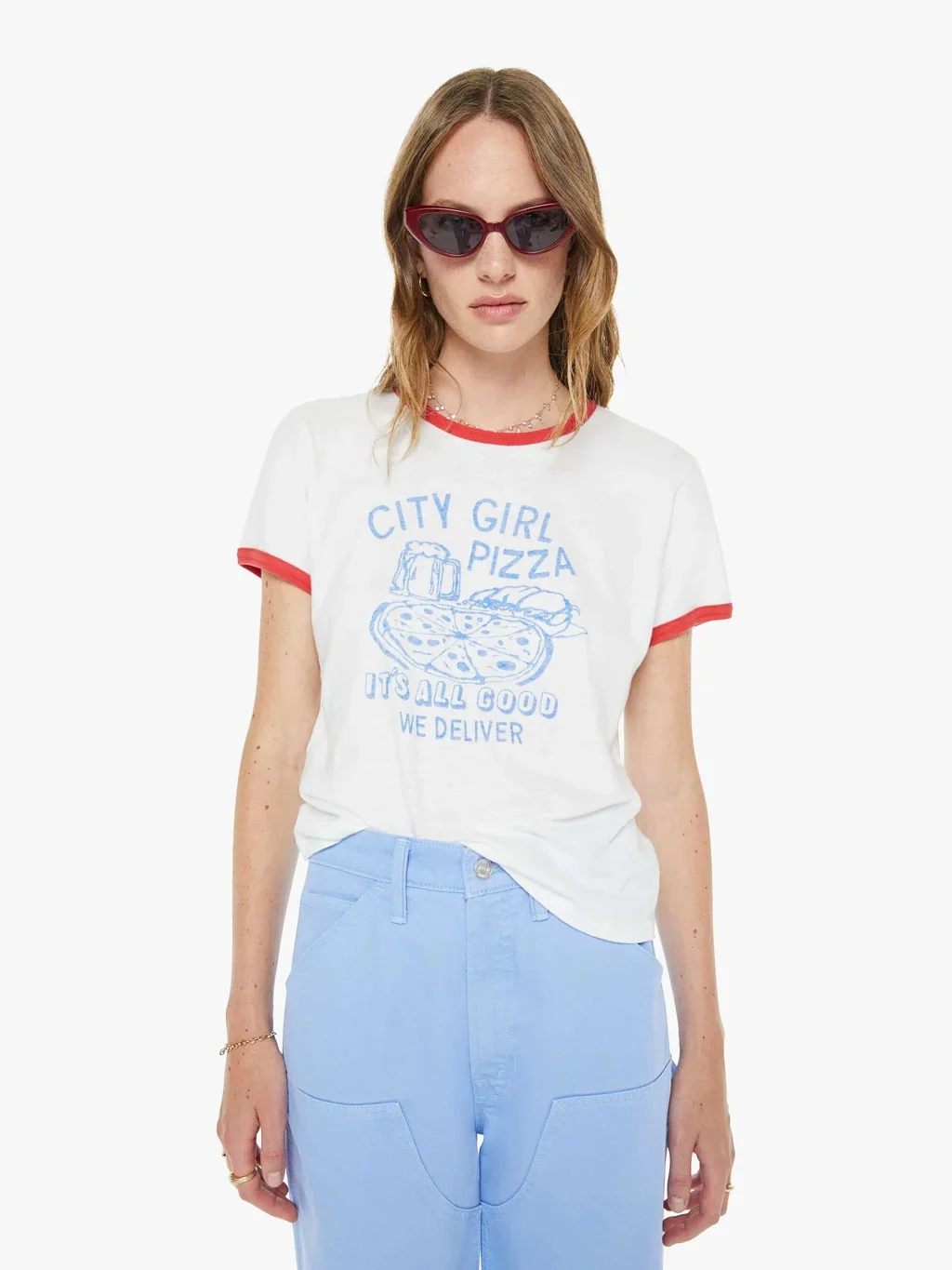 City Girl Pizza The Lil Goodie Ringer Tee