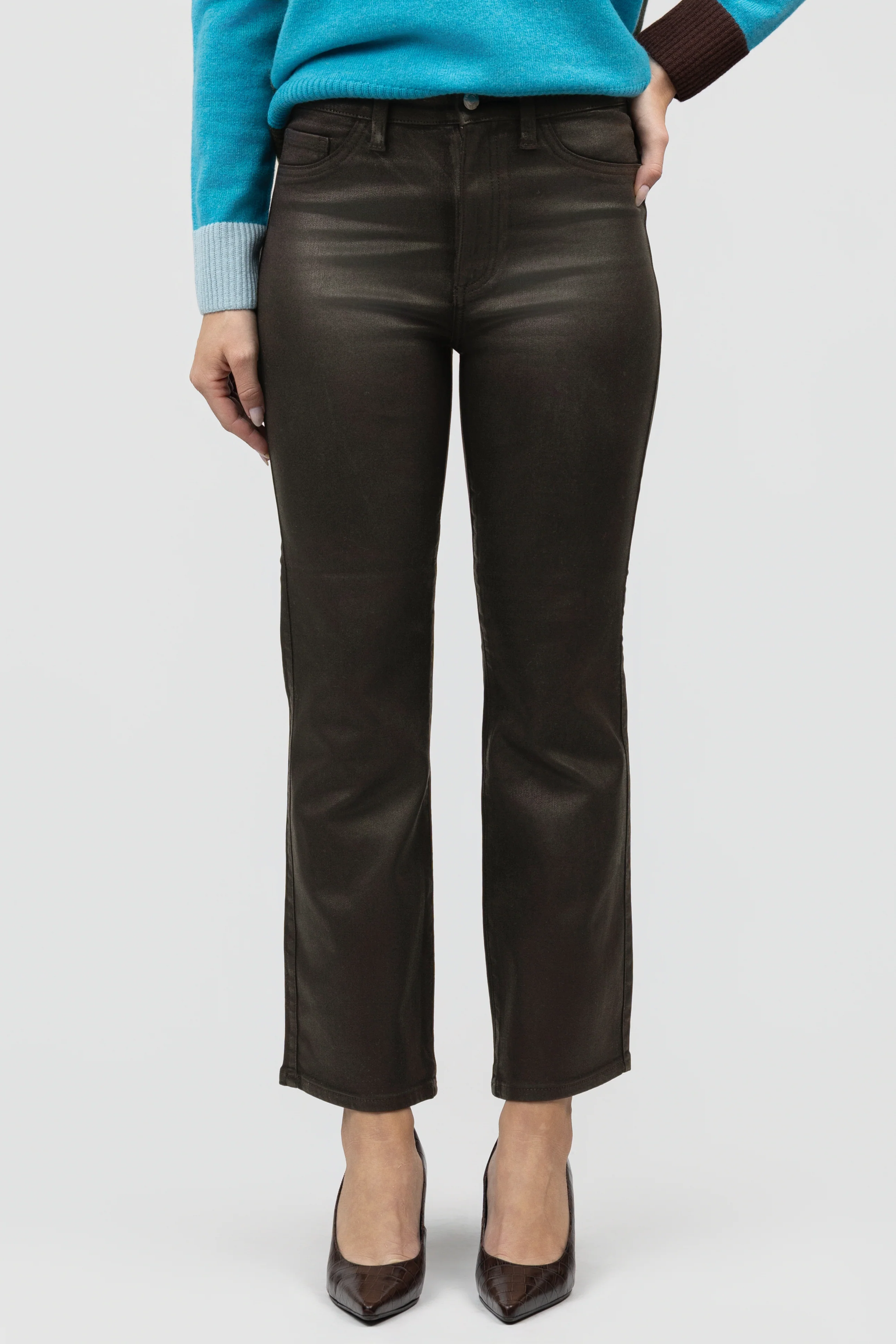 Coated Mocha High Rise Lennon Jean