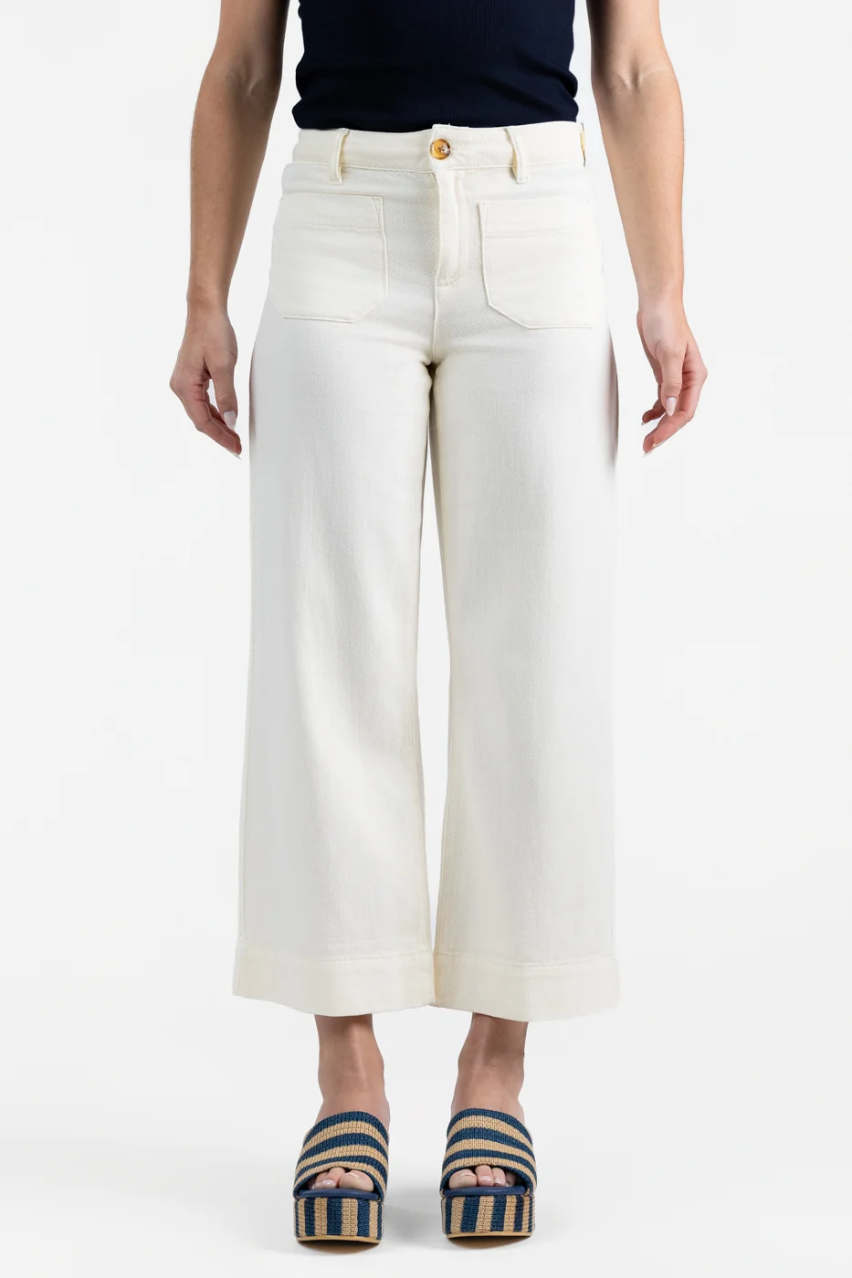Collagen Wide Leg Crop Marine Pant