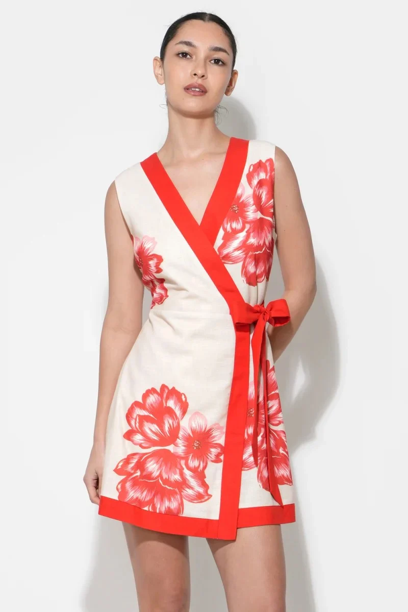 Cream Red Amara Mini Dress