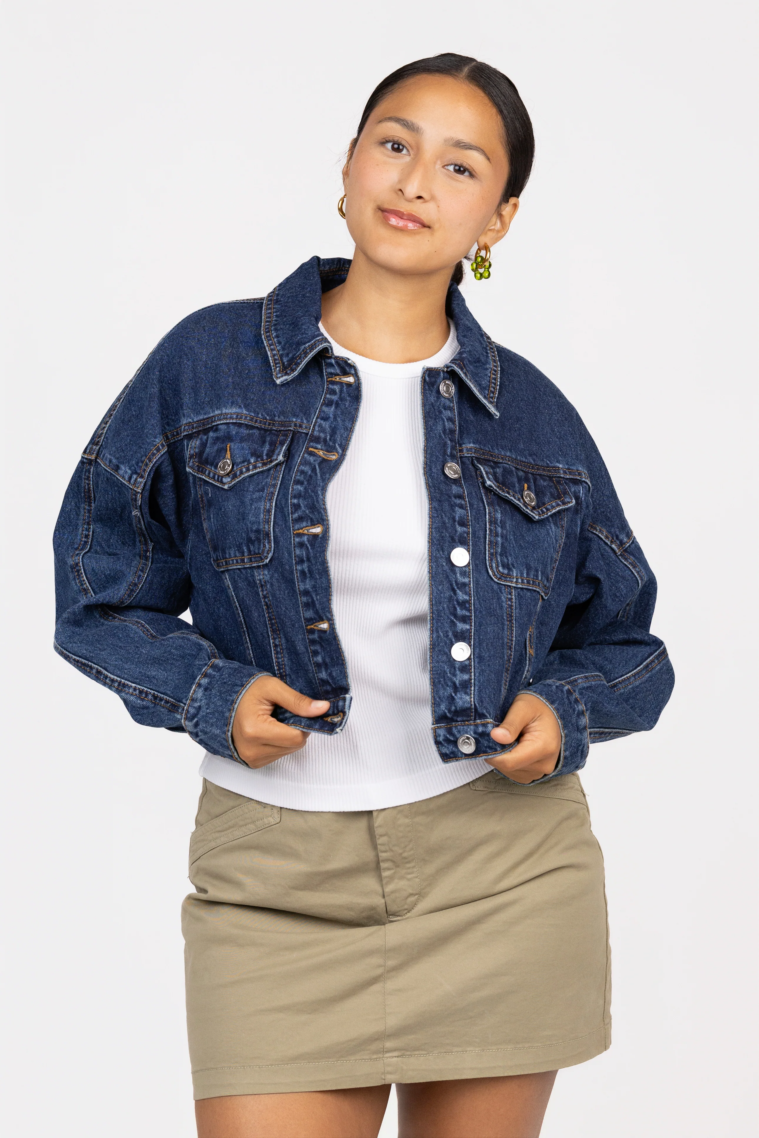 Dark Blue Cropped Brixton Denim Jacket