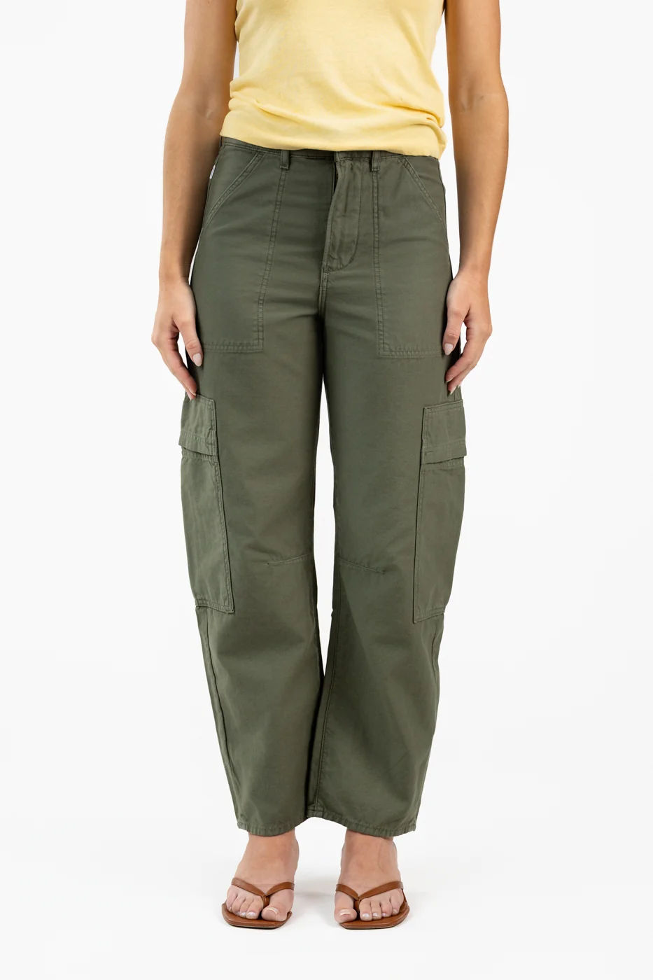 Dark Green Marcelle Low Slung Cargo Pant
