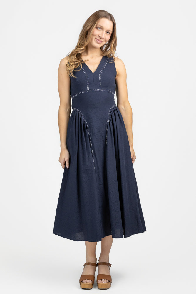 Dark Navy Midi Dress