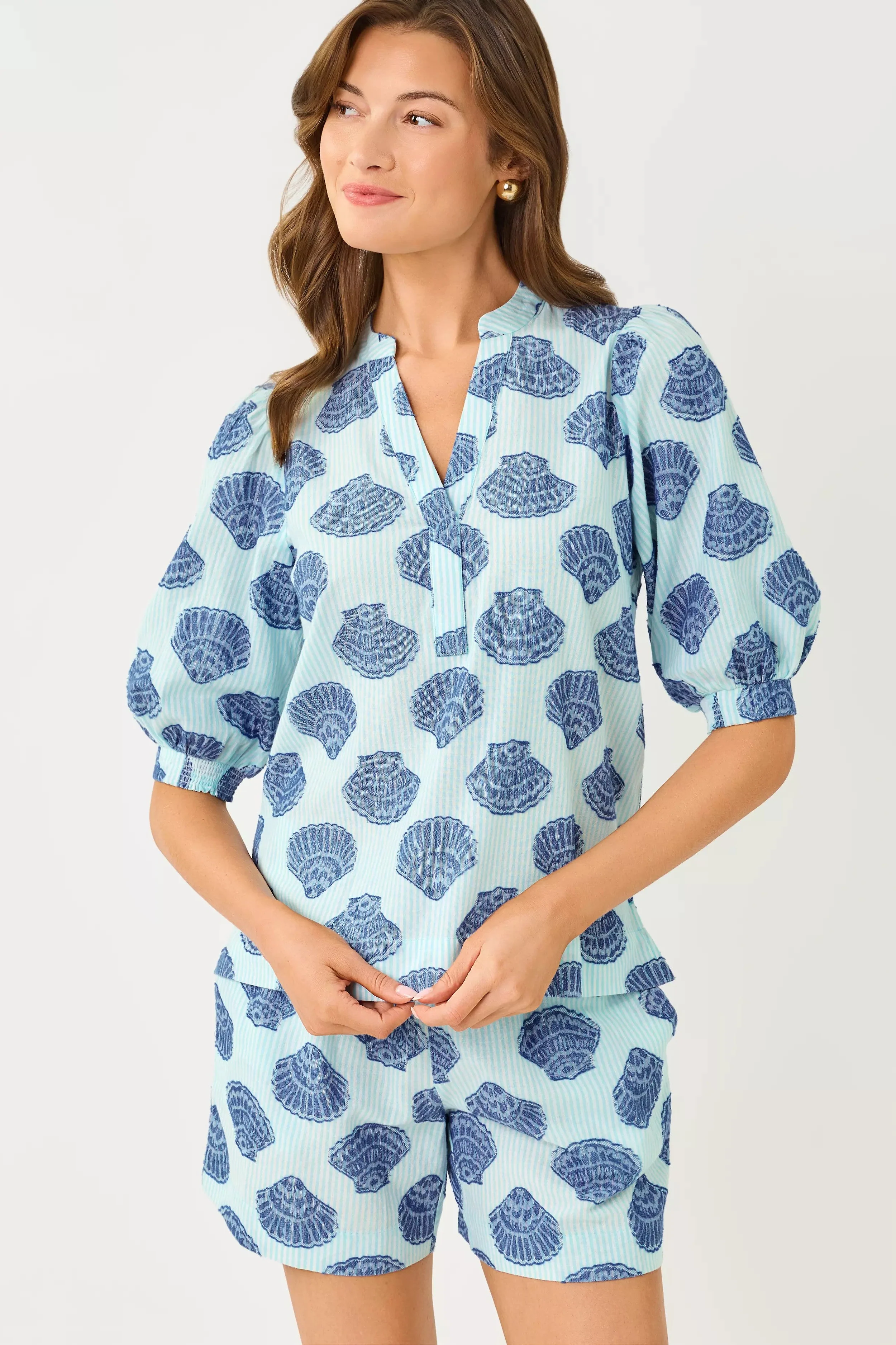 Day Dream Blue Seashell Mialeigh Top