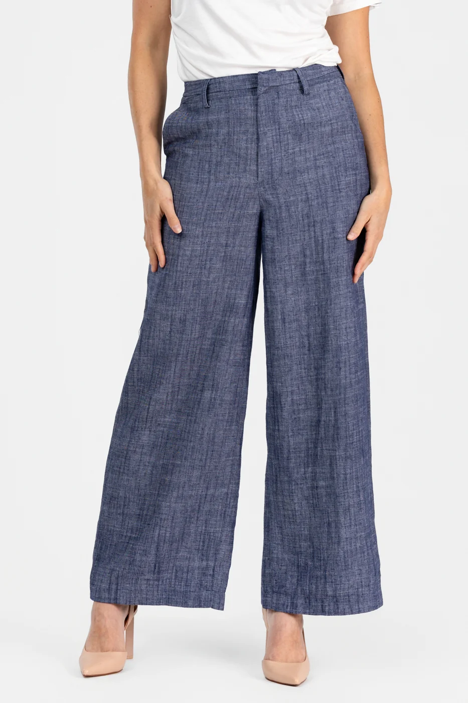 Denim Blue Mid Rise Pant