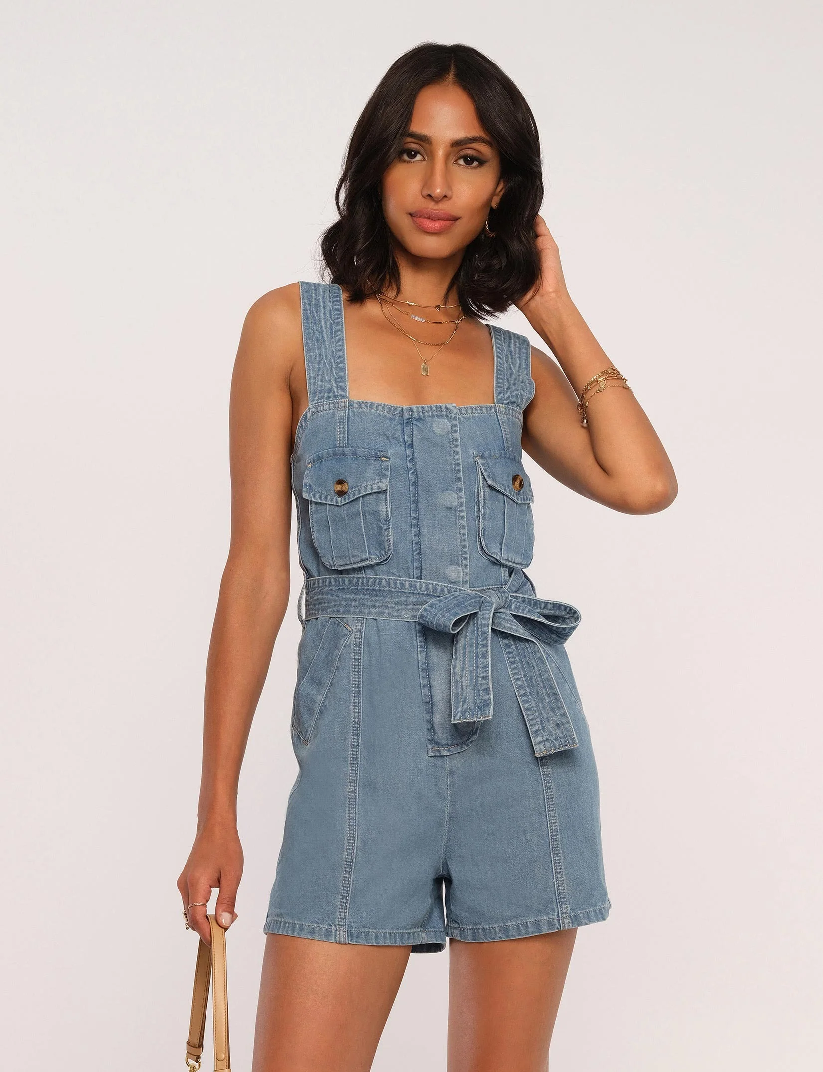 Denim Brit Romper