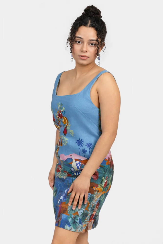 Dream Landscape Multicolor Mini Dress