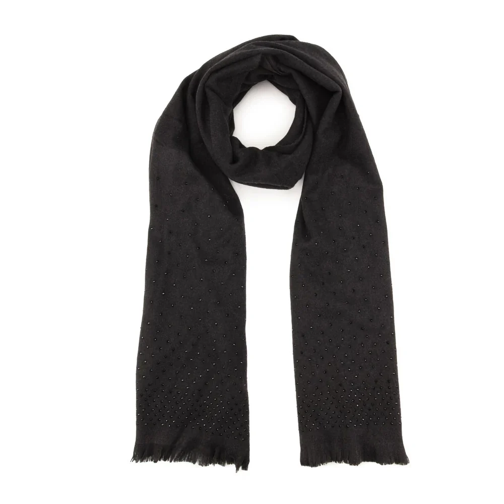 Elite Black Cascade Diamante Winter Scarf