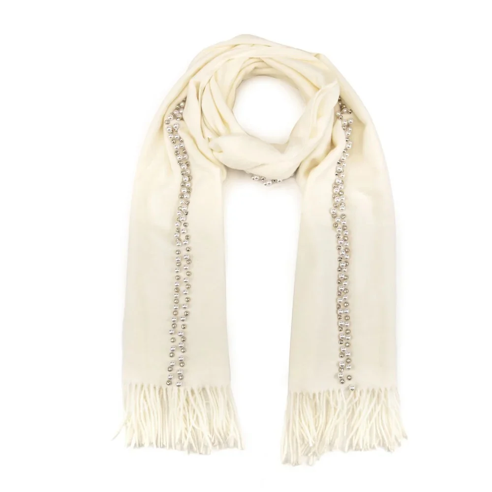 Elite White Pearl Winter Scarf