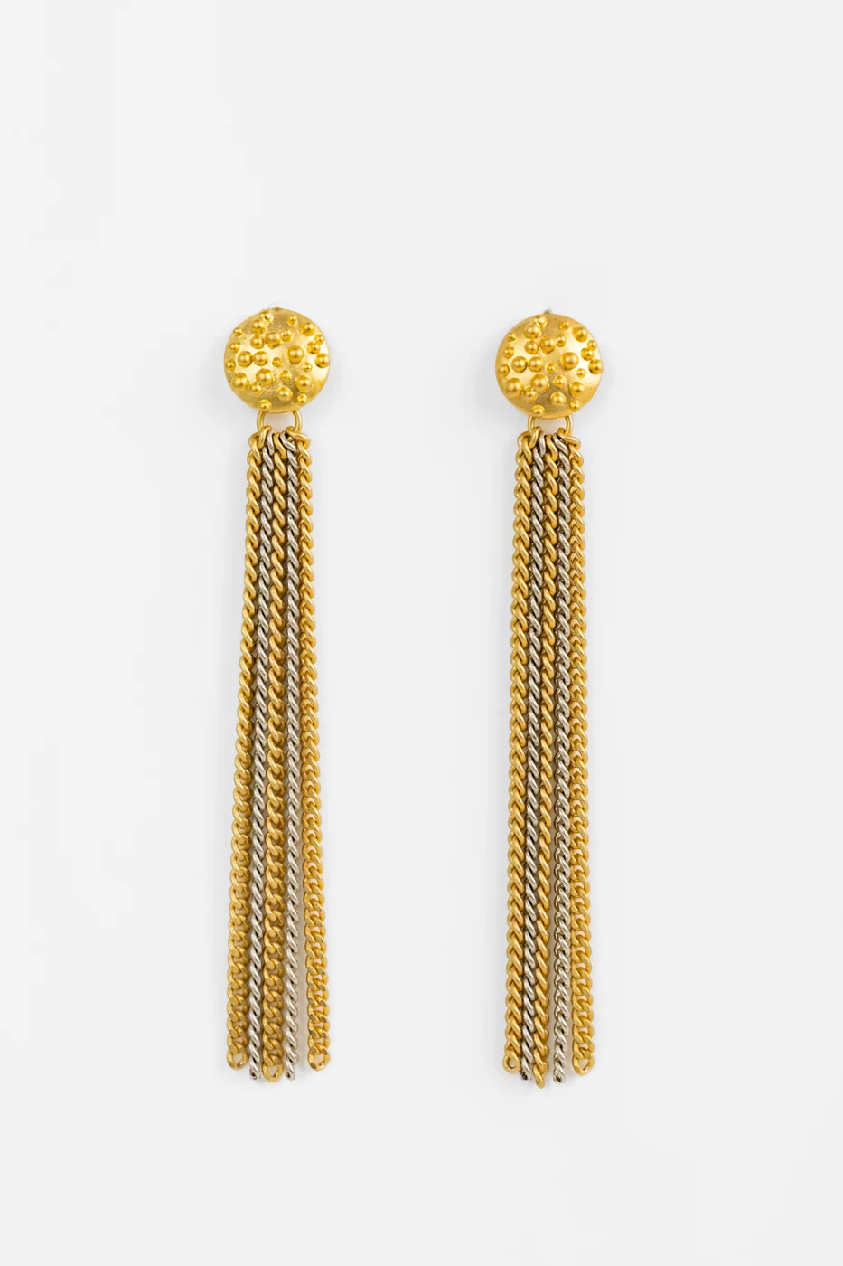 Gold Silver Fringe Earrings