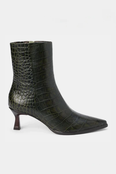 Green Croc Gabbie Ankle Boot
