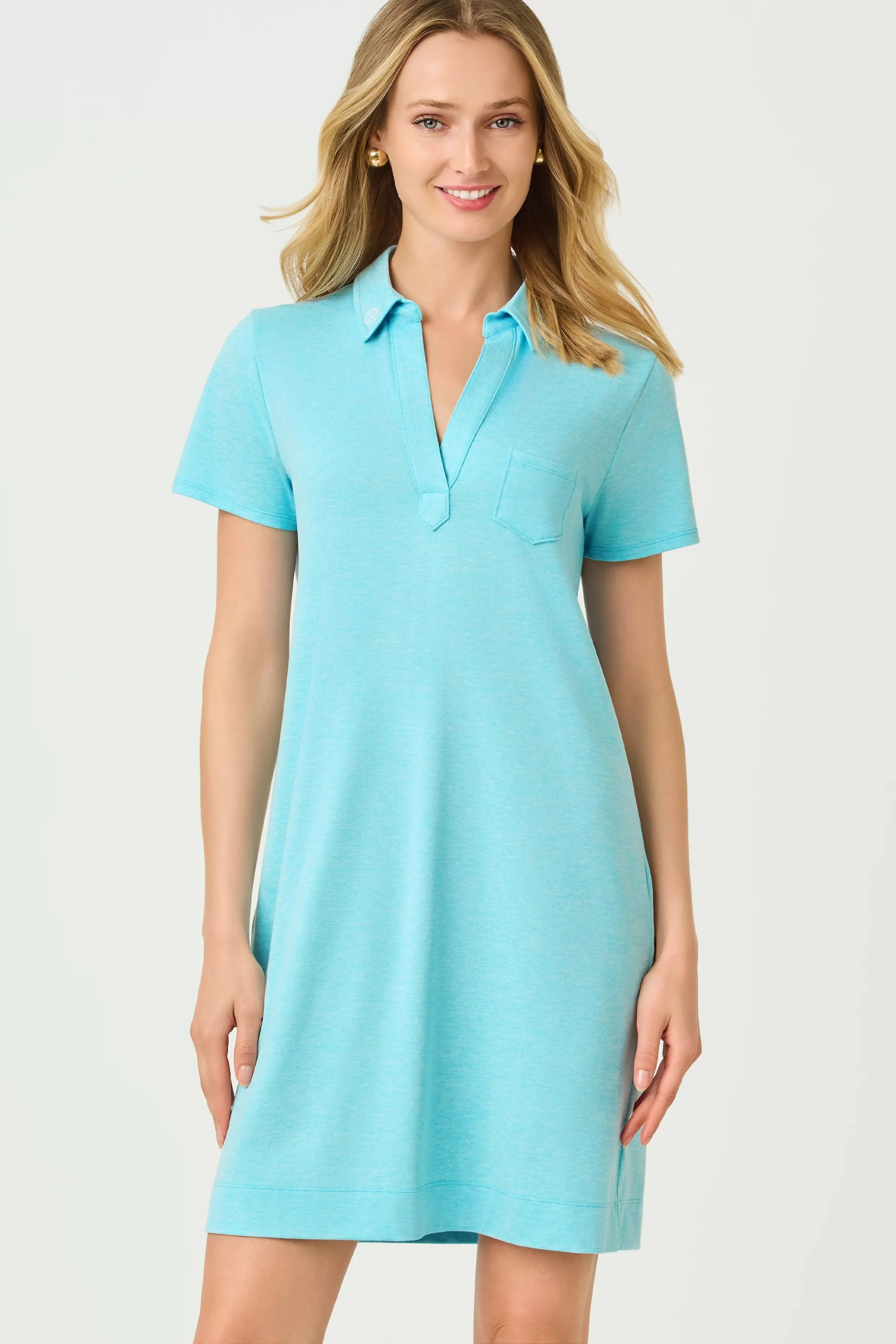 Heathered Capri Blue UPF 50+ Dune Dress