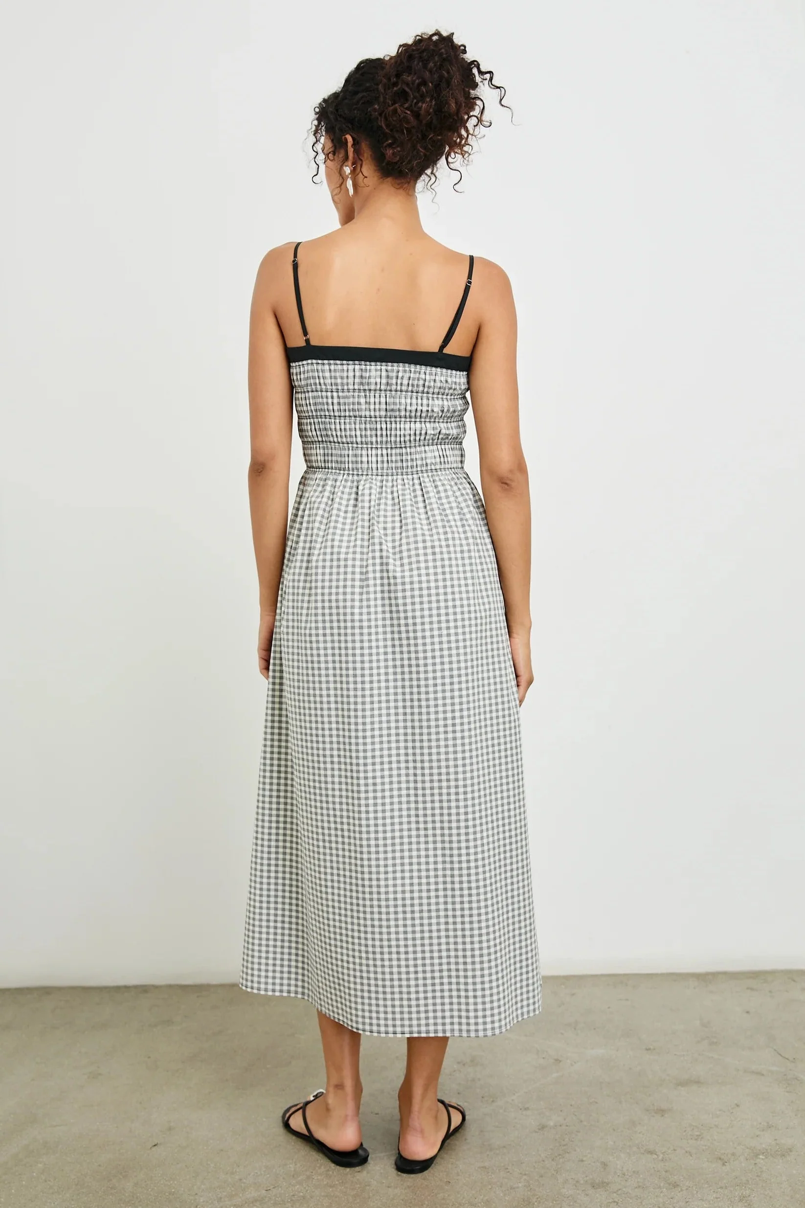 Ivory Jet Gingham Primrose Midi Dress - Image 2