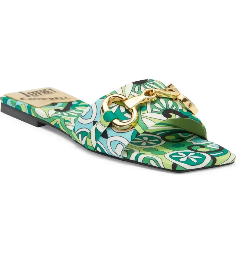 Jeffrey Campbell Chantria Green Multi Mule