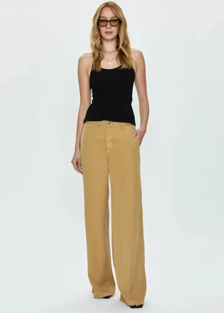 Khaki Low Slung Palazzo Jaydyn Pant