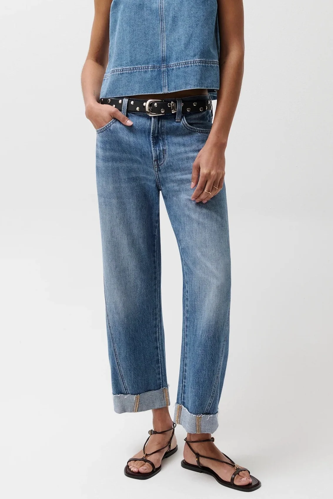 Laguna Mid Rise Cuffed Straight Kacey Jean