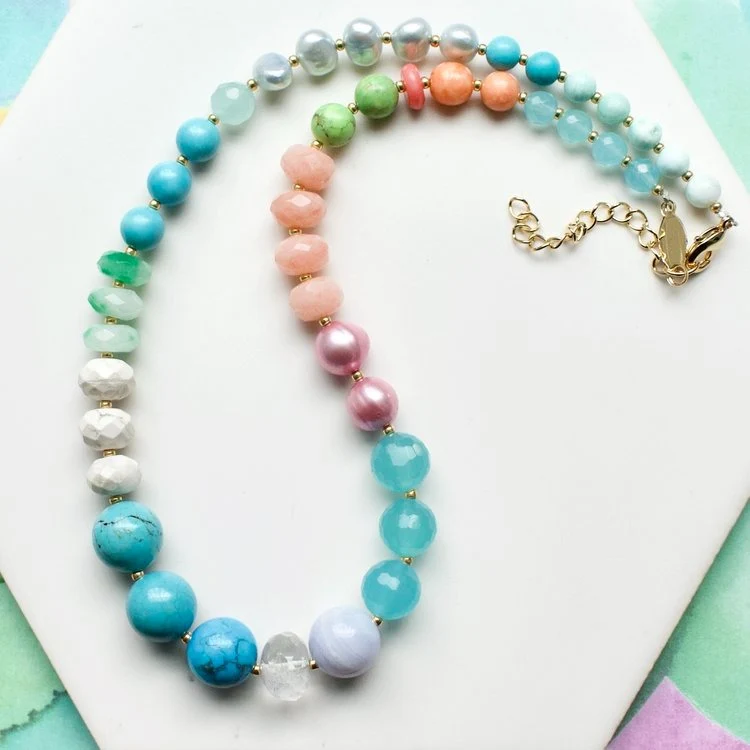 Large Mixed Rondelle Gemma Necklace
