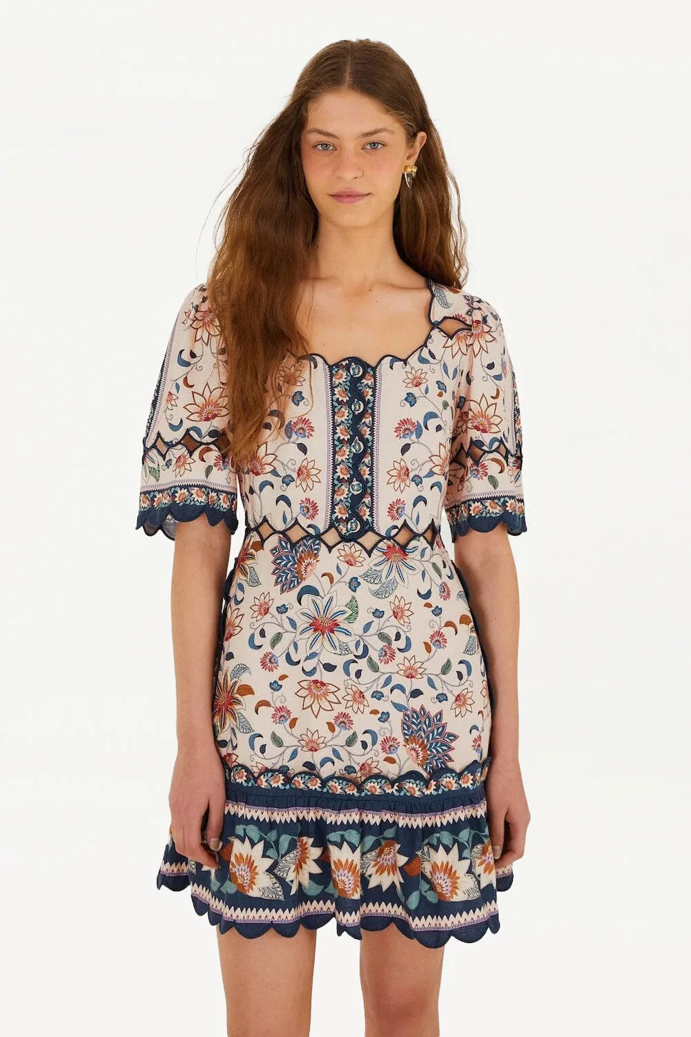 Light Pink Floral Delhi Tapestry Dress
