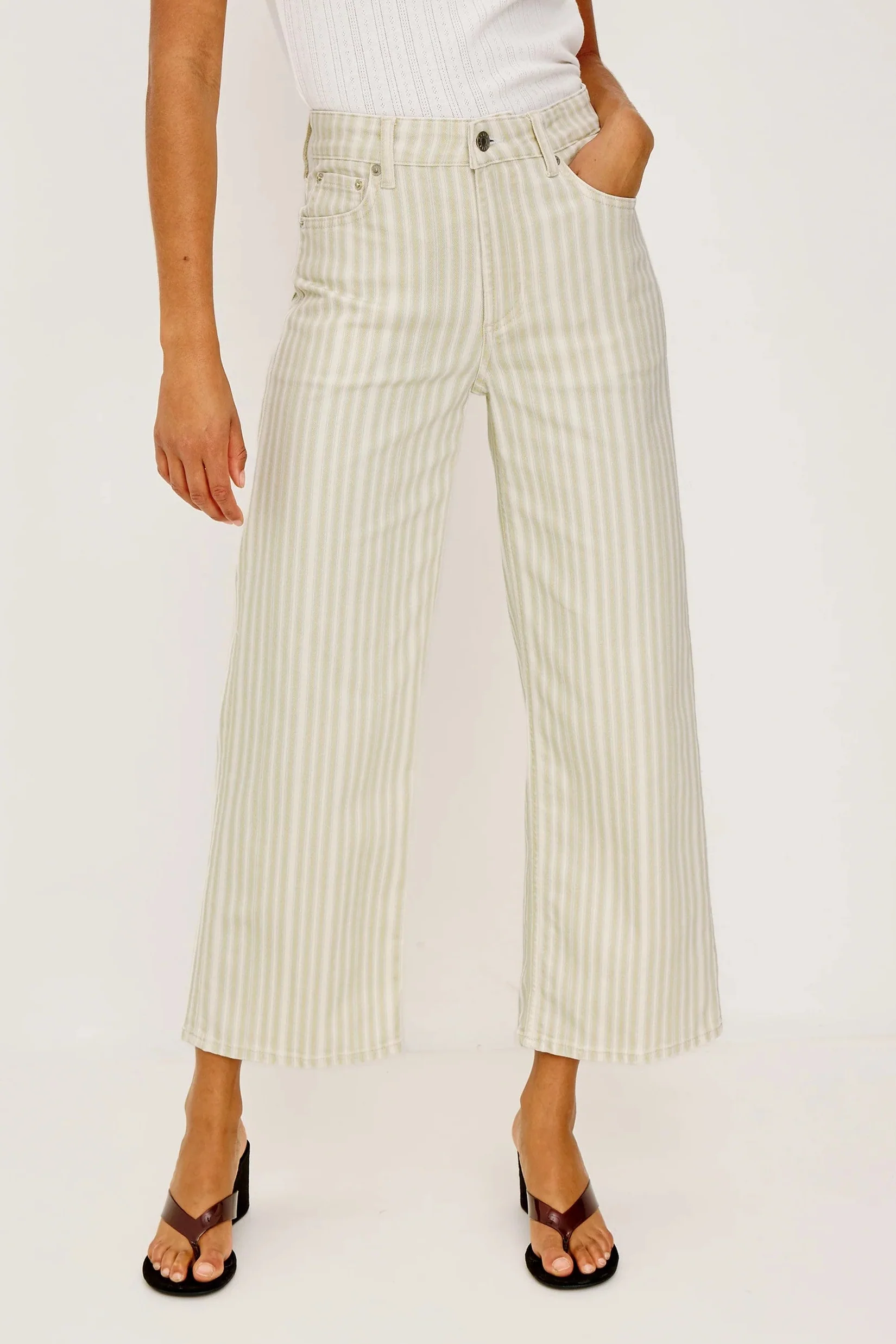 Malibu Stripe Getty Crop Jean