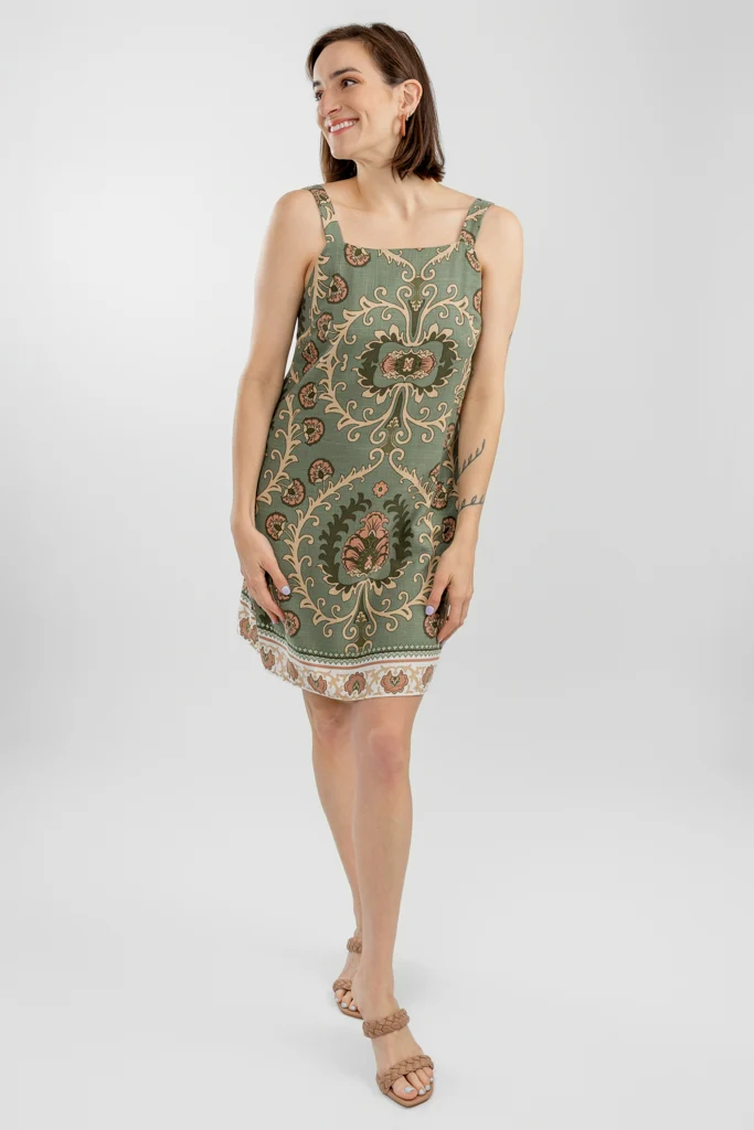 Mezzo Sage Tapestry Shift Dress