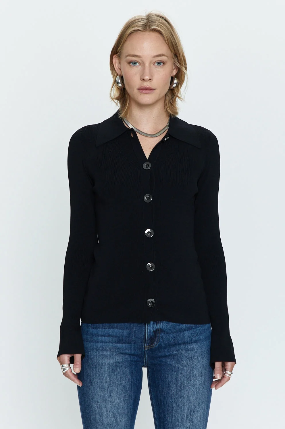 Midnight Black Bell Sleeve Joanne Cardigan