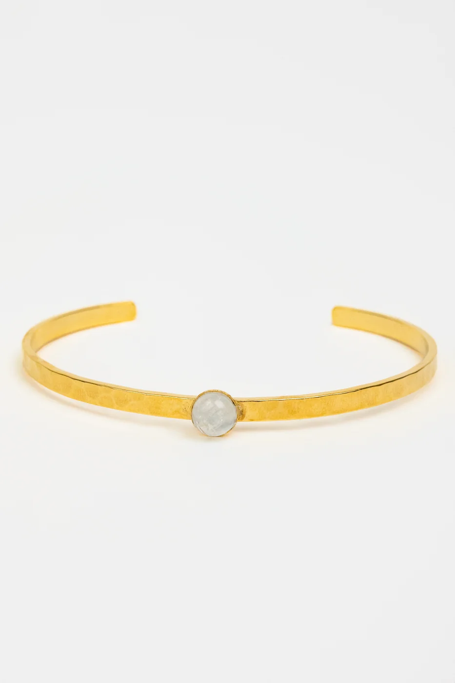 Moonstone Hammered Cuff Bracelet