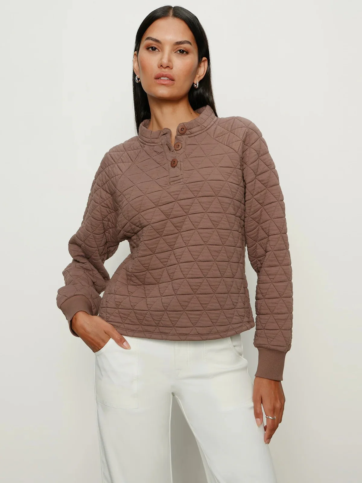 Morel Quilted Sweatshirt