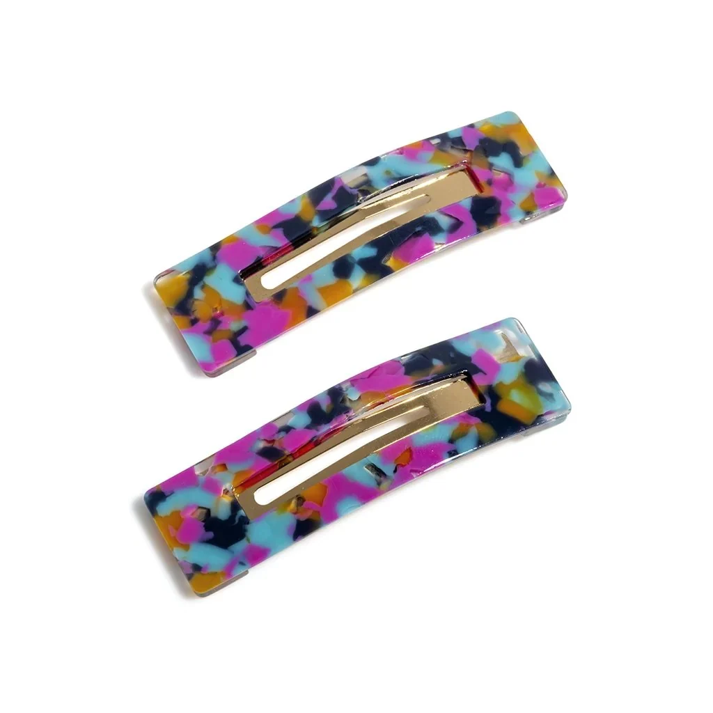 Multi Tortoise Shell Hair Clips Set/2