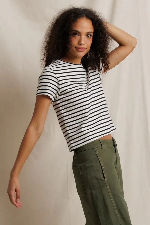Natural Black Stripe Carter Tee