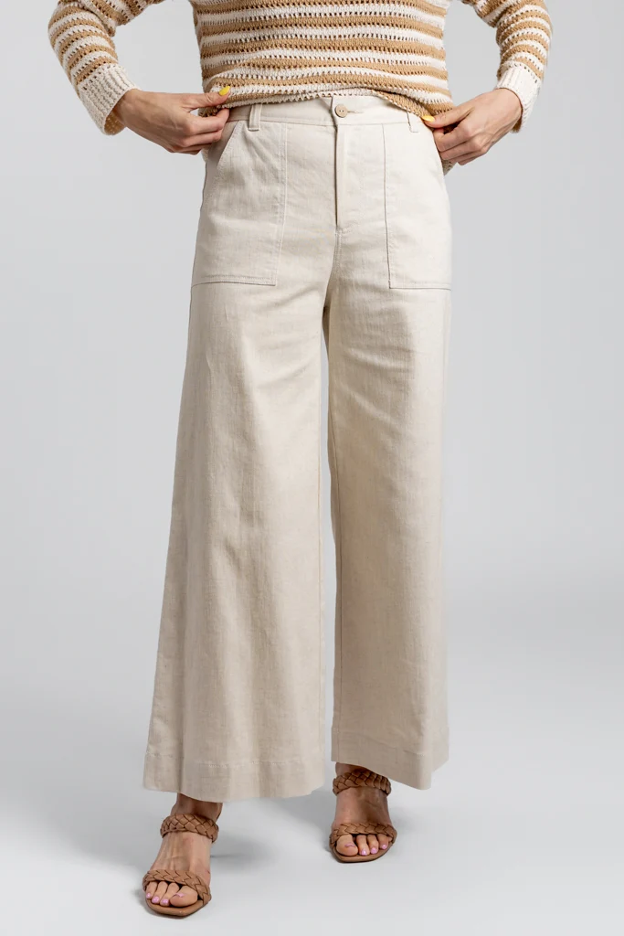 Natural Wide Leg Ankle Cut Ryder Pant