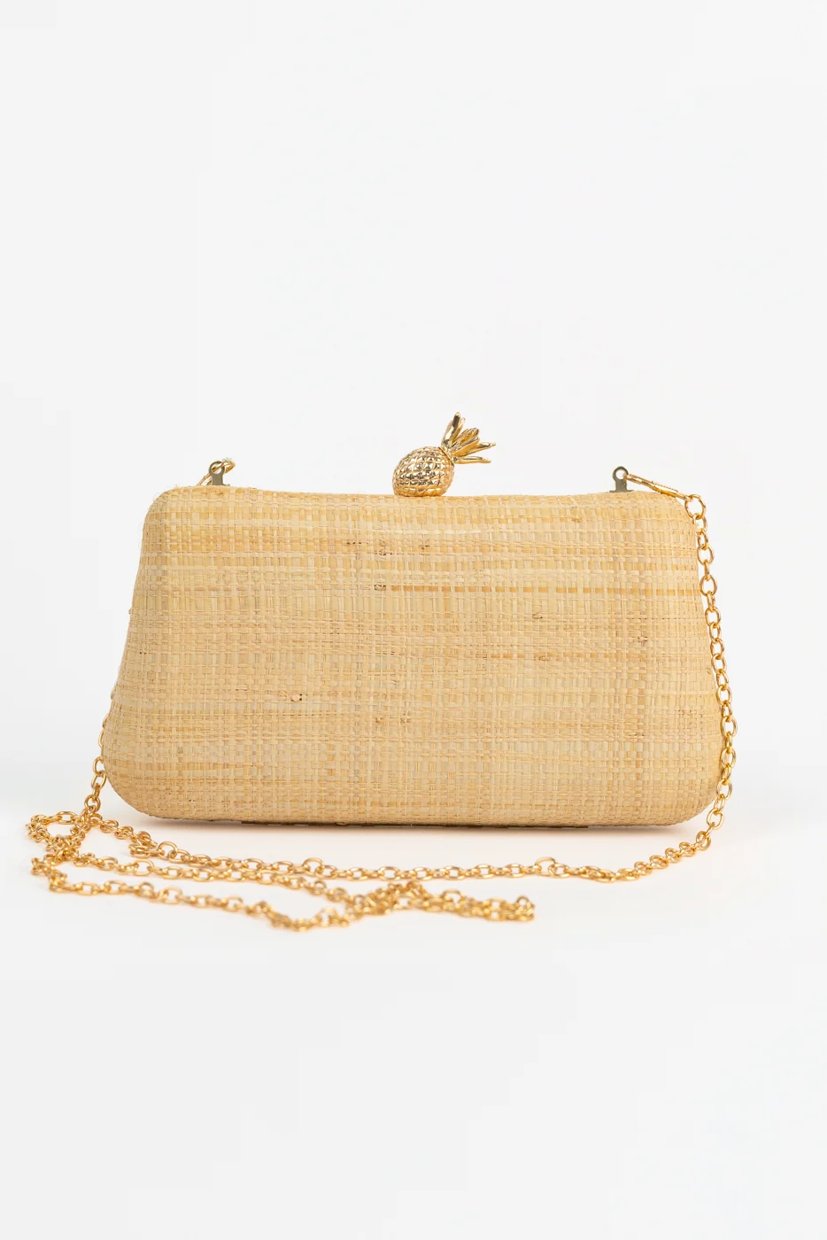 Natural Pina Minaudiere Clutch