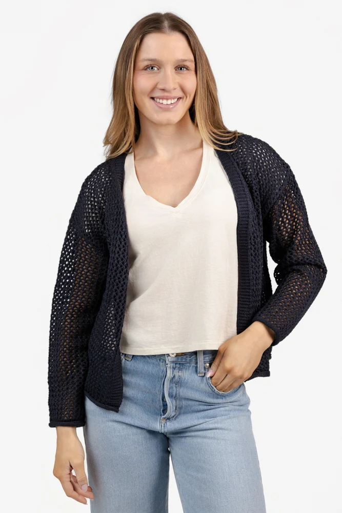 Navy Blue Knit Cardigan