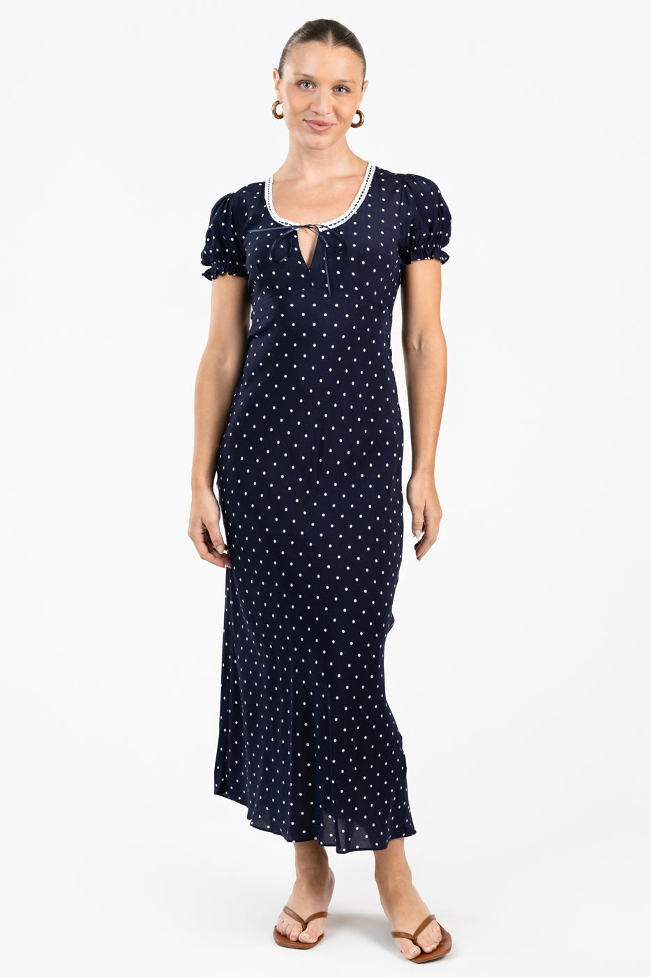 Navy Polka Dot Allison Dress