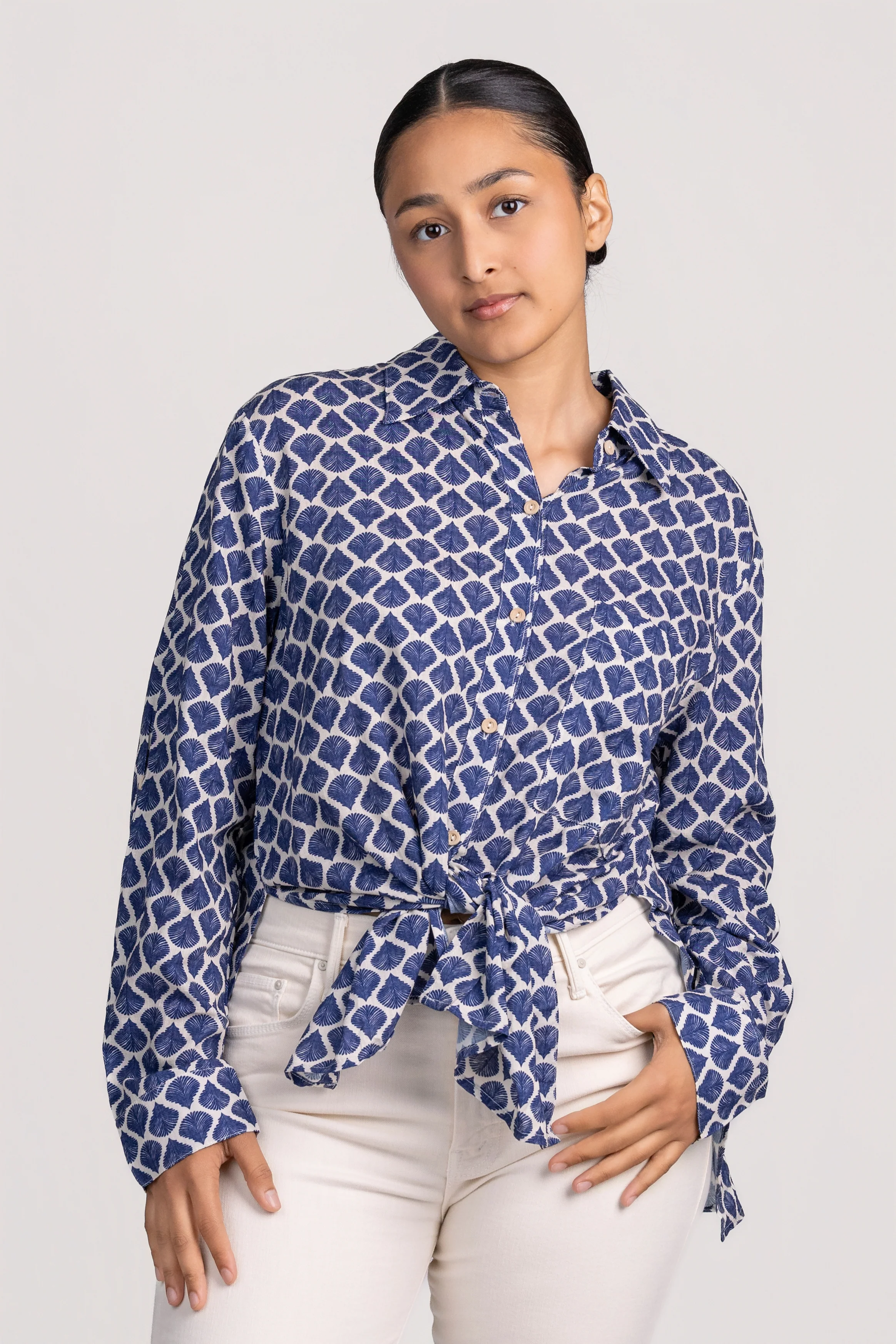 Navy Coastal Seashells Shirt