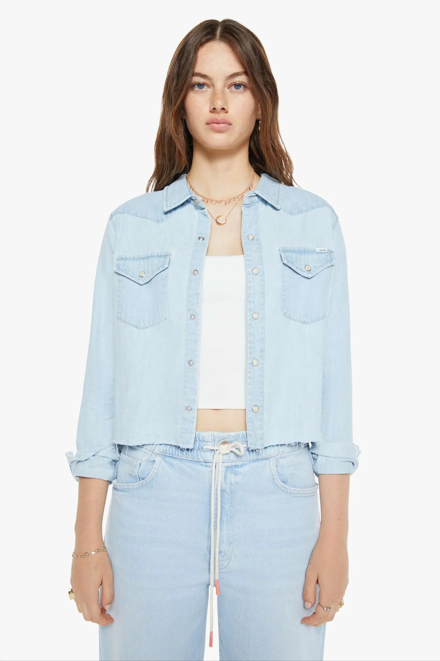 No End In Sight The Super Exes Cropped Denim Shirt