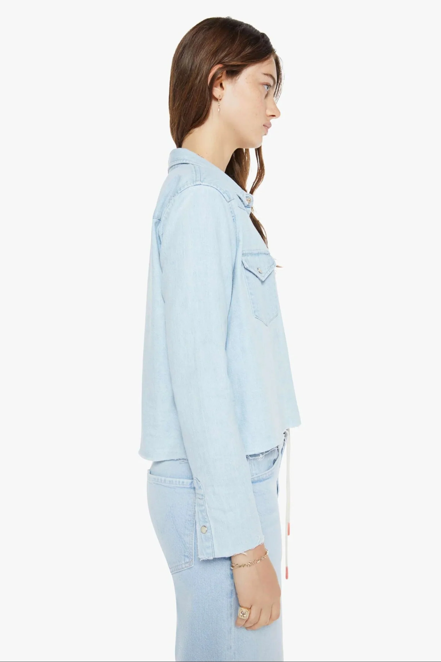 No End In Sight The Super Exes Cropped Denim Shirt - Image 2